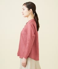 GBBJV19330 Sybilla(シビラ) ウェーブデザインリネンブラウス ダークピンク