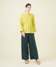 GBBJV19330 Sybilla(シビラ) ウェーブデザインリネンブラウス イエロー