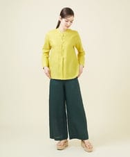 GBBJV19330 Sybilla(シビラ) ウェーブデザインリネンブラウス イエロー
