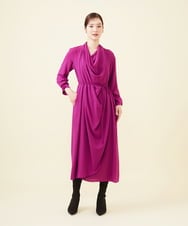 GBEAA03690 Sybilla(シビラ) 【メディア着用】フロントドレープドレス フューシャ