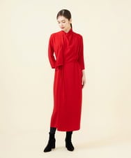 GBEAB07730 Sybilla(シビラ) 【メディア着用】スカーフデザインドレス レッド