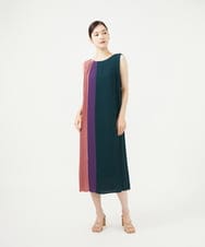 GBEAD01700 Sybilla(シビラ) カラーブロックプリーツドレス マルチカラー