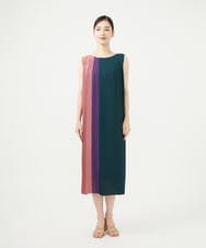 GBEAD01700 Sybilla(シビラ) カラーブロックプリーツドレス マルチカラー