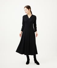 GBEAE32600 Sybilla(シビラ) ピンタックデザインドレス ブラック