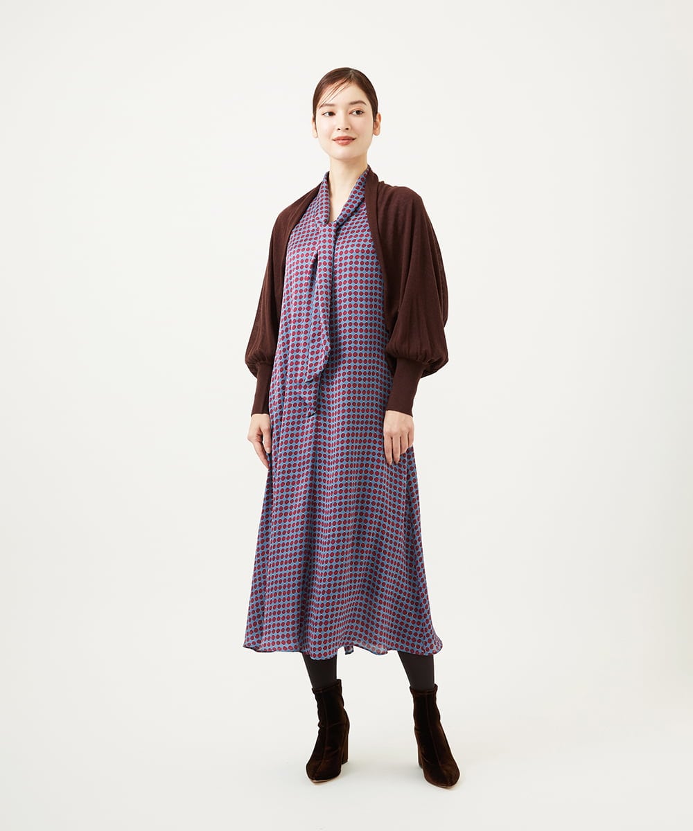 GBEAE41630 Sybilla(シビラ) ダイヤ柄プリントドレス ブルー系