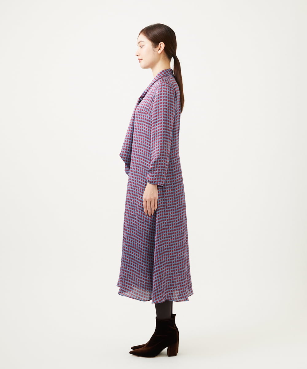 GBEAE41630 Sybilla(シビラ) ダイヤ柄プリントドレス ブルー系
