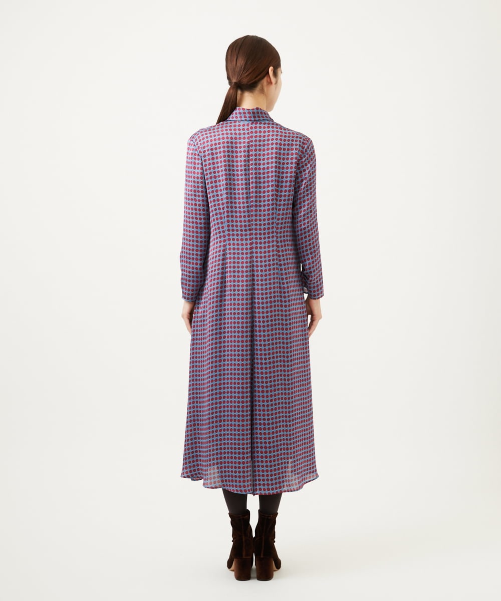 GBEAE41630 Sybilla(シビラ) ダイヤ柄プリントドレス ブルー系