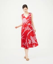 GBEAG01700 Sybilla(シビラ) フラワーシルエットプリントドレス レッド