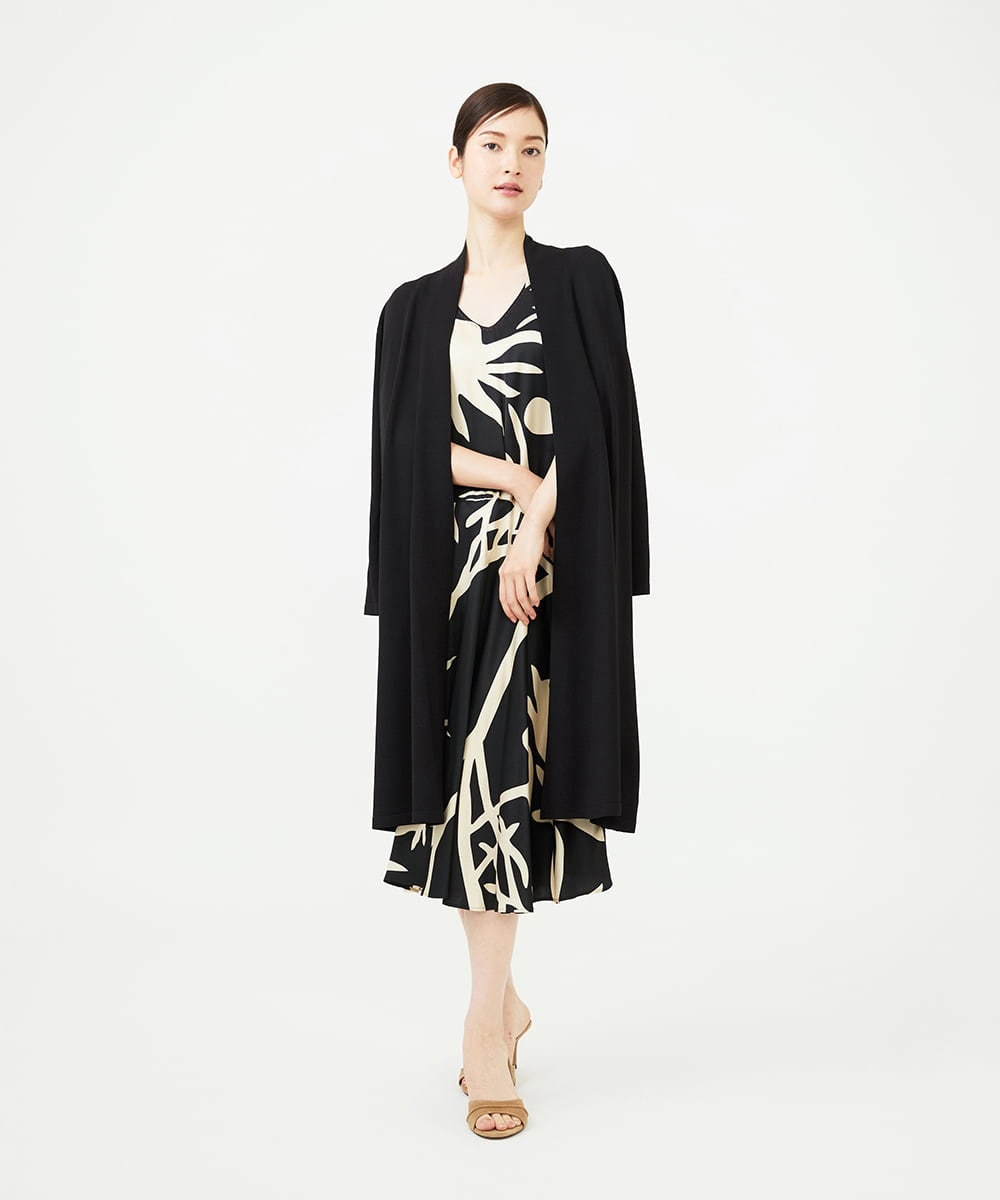 GBEAG01700 Sybilla(シビラ) フラワーシルエットプリントドレス ブラック
