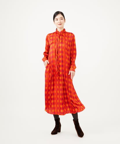 GBEAG31700 Sybilla ブロックプリンボウタイトドレス