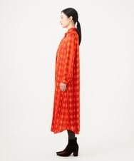 GBEAG31700 Sybilla(シビラ) ブロックプリンボウタイトドレス オレンジ系