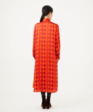 GBEAG31700 Sybilla(シビラ) ブロックプリンボウタイトドレス オレンジ系