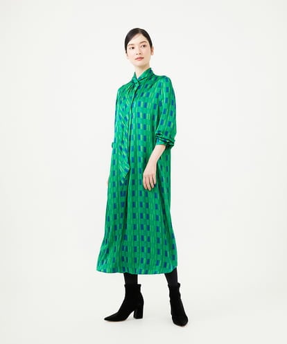 GBEAG31700 Sybilla ブロックプリンボウタイトドレス