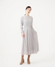 GBEAH03630 Sybilla(シビラ) センタープリーツ梨地ドレス ライトグレー