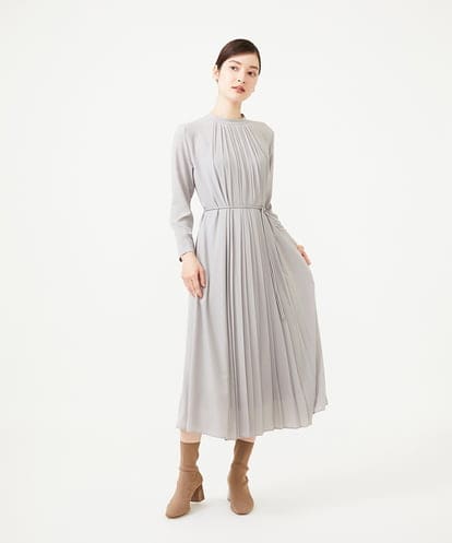 GBEAH03630 Sybilla センタープリーツ梨地ドレス