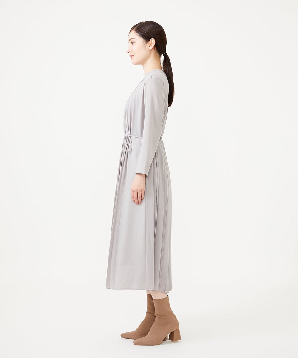 GBEAH03630 Sybilla(シビラ) センタープリーツ梨地ドレス ライトグレー