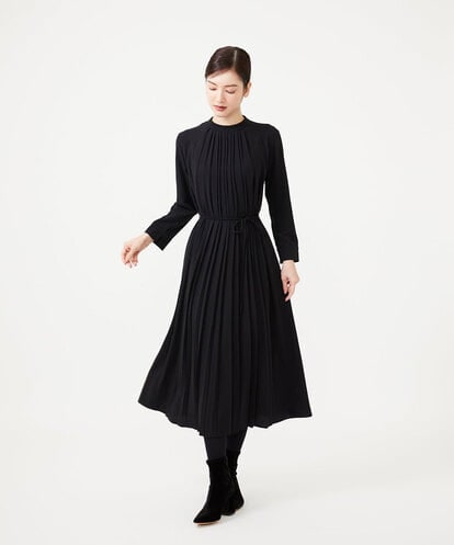 GBEAH03630 Sybilla センタープリーツ梨地ドレス