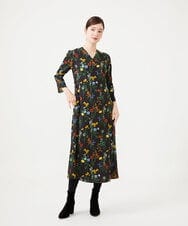 GBEAH36600 Sybilla(シビラ) ボタニカルフラワープリントドレス ブラック