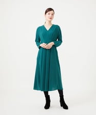 GBEAH40540 Sybilla(シビラ) ハイウエストVネックドレス グリーン