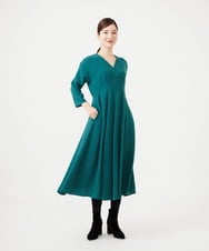 GBEAH40540 Sybilla(シビラ) ハイウエストVネックドレス グリーン
