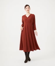 GBEAH40540 Sybilla(シビラ) ハイウエストVネックドレス ブラウン