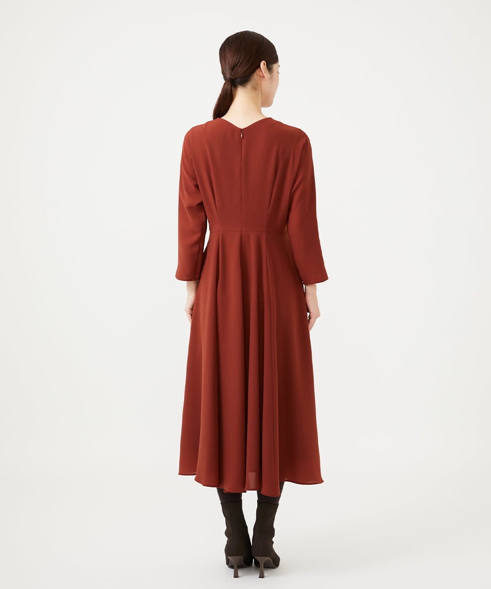 GBEAH40540 Sybilla(シビラ) ハイウエストVネックドレス ブラウン