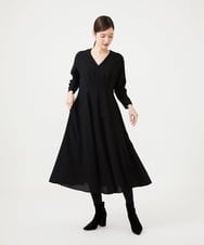 GBEAH40540 Sybilla(シビラ) ハイウエストVネックドレス ブラック