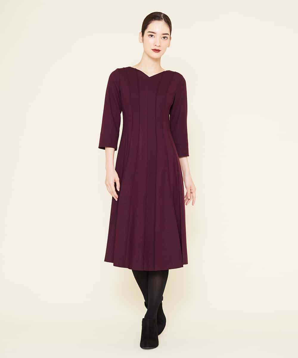 情報番組着用 デザイン切り替えウールワンピース ワンピース Sybilla シビラ イトキンオンラインストア