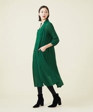 GBEAV09560 Sybilla(シビラ) オープンカラーシアードレス グリーン