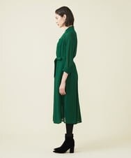 GBEAV09560 Sybilla(シビラ) オープンカラーシアードレス グリーン