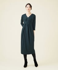 GBEAV33600 Sybilla(シビラ) ウールアムンゼンタックデザインドレス グリーン