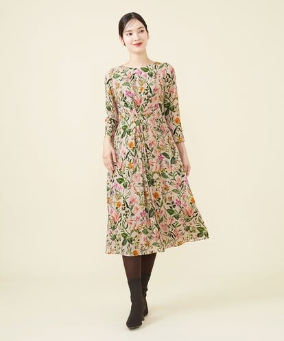 GBEAW01590 Sybilla リリーガーデンプリントドレス