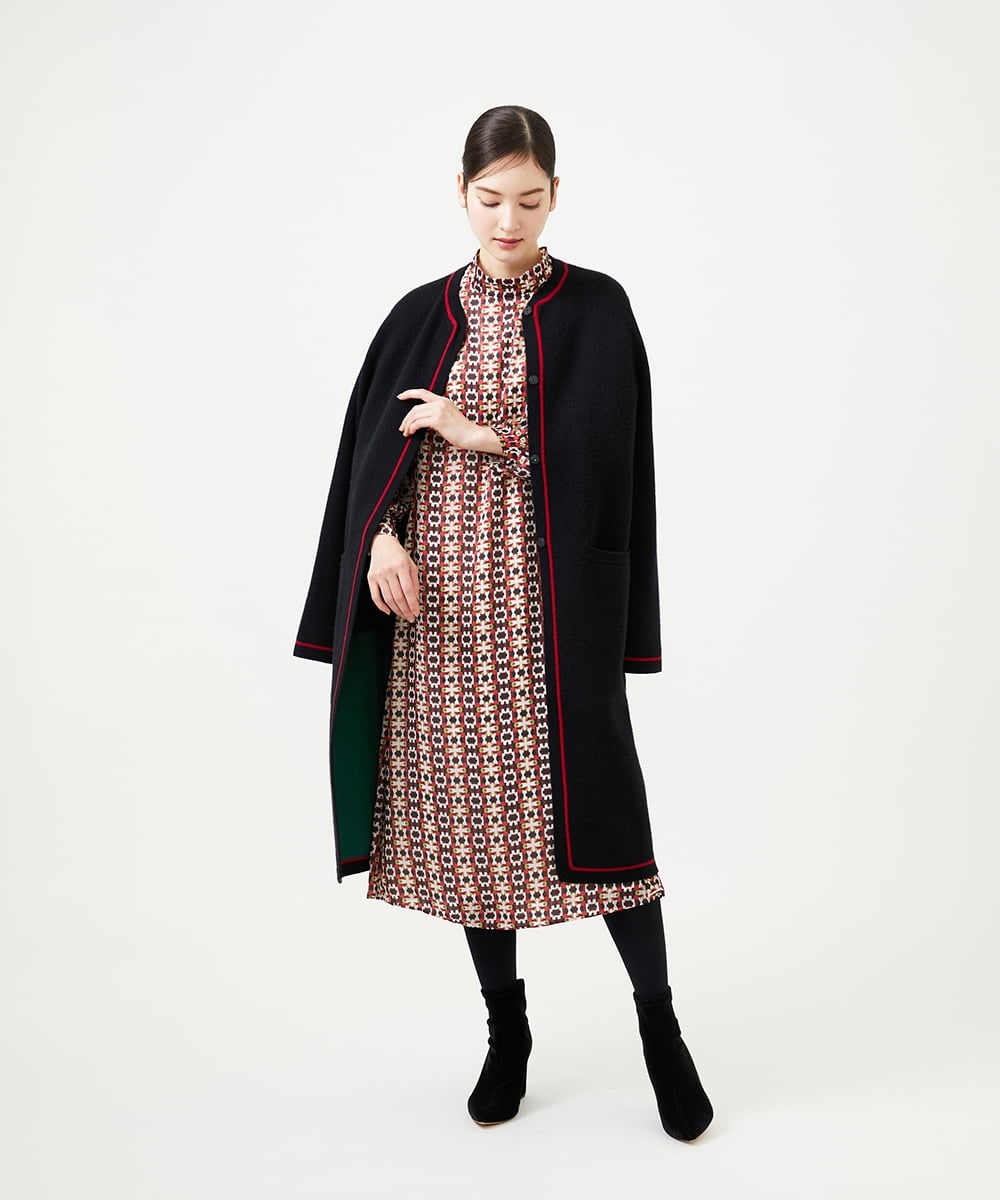 GBECD01700 Sybilla(シビラ) ジオメトリックオパールドレス レッド系