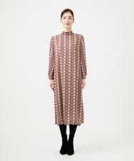 GBECD01700 Sybilla(シビラ) ジオメトリックオパールドレス レッド系