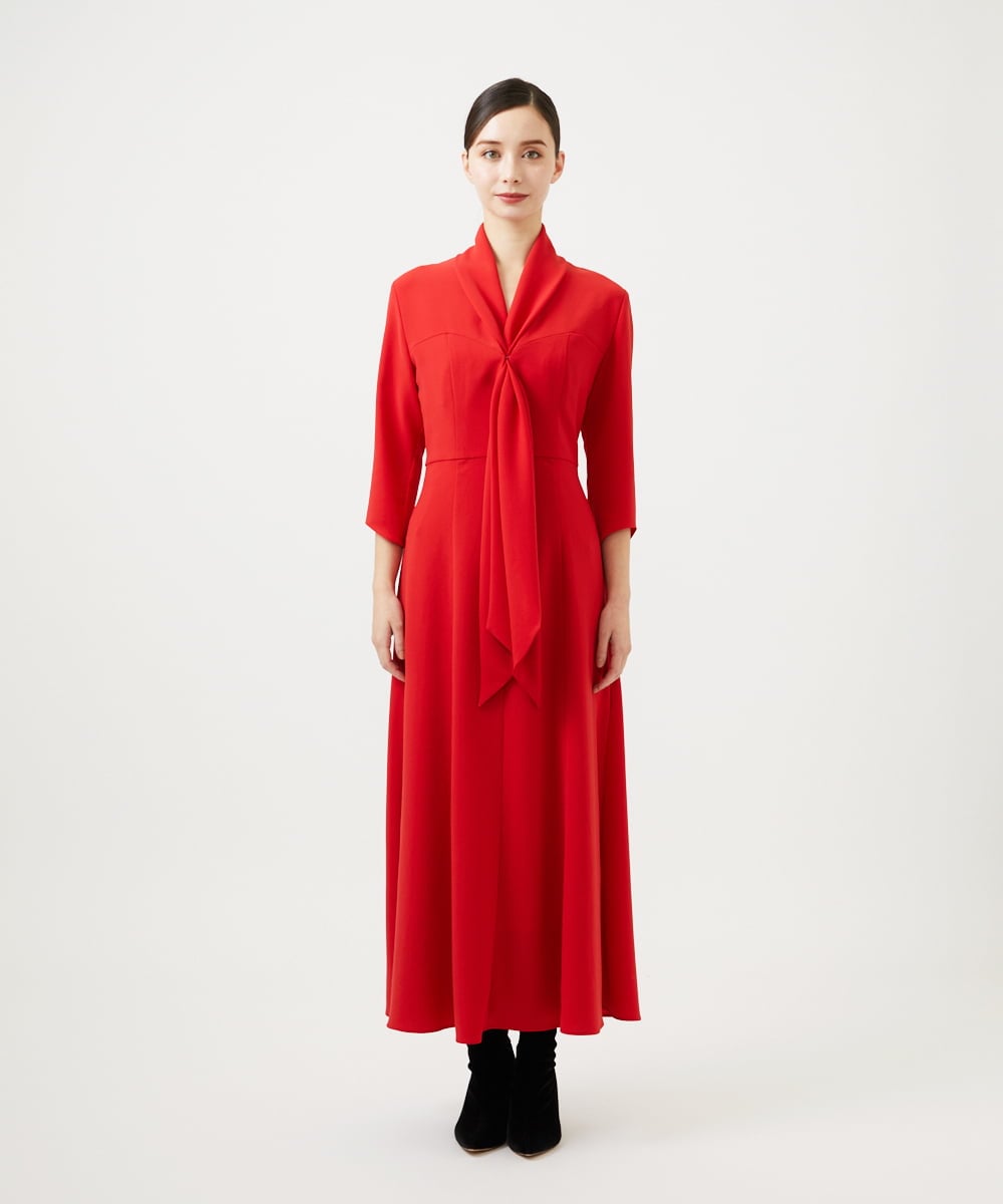 GBECD30800 Sybilla(シビラ) ボウタイデザインドレス レッド