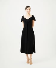 GBECD34900 Sybilla(シビラ) ワイドカラーVネックドレス ブラック
