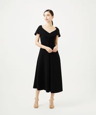 GBECD34900 Sybilla(シビラ) ワイドカラーVネックドレス ブラック