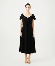 GBECD34900 Sybilla(シビラ) ワイドカラーVネックドレス ブラック