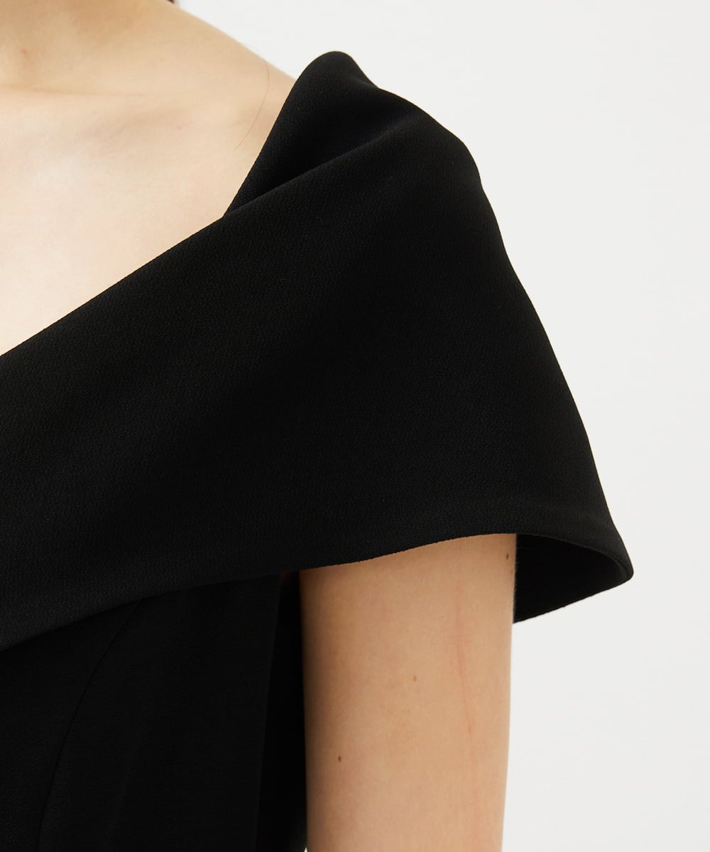 GBECD34900 Sybilla(シビラ) ワイドカラーVネックドレス ブラック