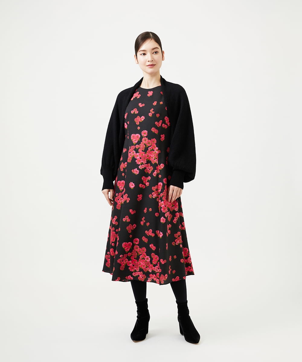 GBECD40630 Sybilla(シビラ) ピンクマーガレットプリントドレス ブラック