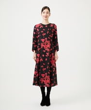 GBECD40630 Sybilla(シビラ) ピンクマーガレットプリントドレス ブラック