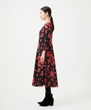 GBECD40630 Sybilla(シビラ) ピンクマーガレットプリントドレス ブラック