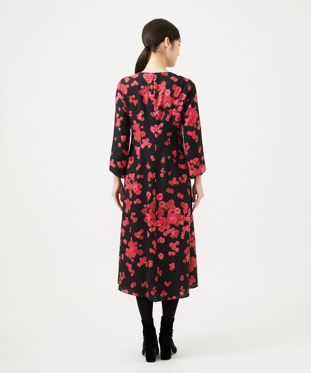 GBECD40630 Sybilla(シビラ) ピンクマーガレットプリントドレス ブラック