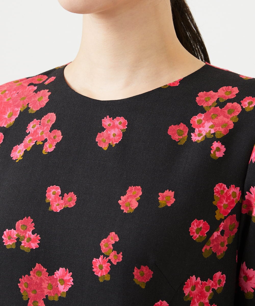 GBECD40630 Sybilla(シビラ) ピンクマーガレットプリントドレス ブラック