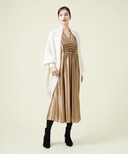 GBECT12790 Sybilla(シビラ) 【MONOTONE】ゴールドスモッキングドレス ゴールド