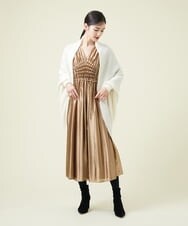 GBECT12790 Sybilla(シビラ) 【MONOTONE】ゴールドスモッキングドレス ゴールド