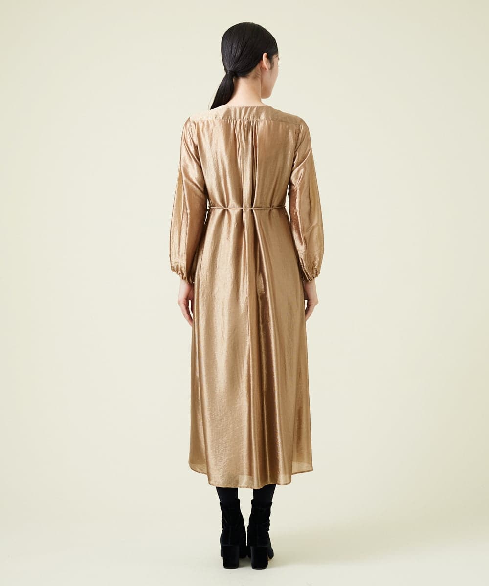 GBECT12790 Sybilla(シビラ) 【MONOTONE】ゴールドスモッキングドレス ゴールド