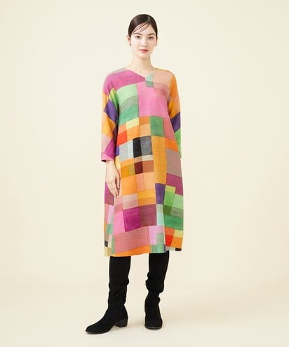 GBECW28630 Sybilla マルチカラーブロックドレス