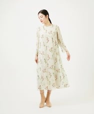 GBEED01900 Sybilla(シビラ) ドットフラワー刺繍ドレス ライトベージュ