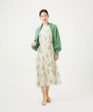 GBEED01900 Sybilla(シビラ) ドットフラワー刺繍ドレス ライトベージュ